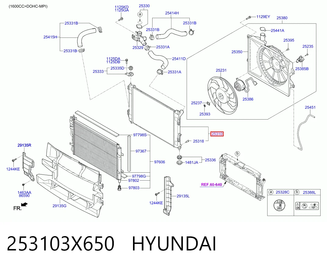 253103X650 Hyundai/Kia Chłodnica silnika