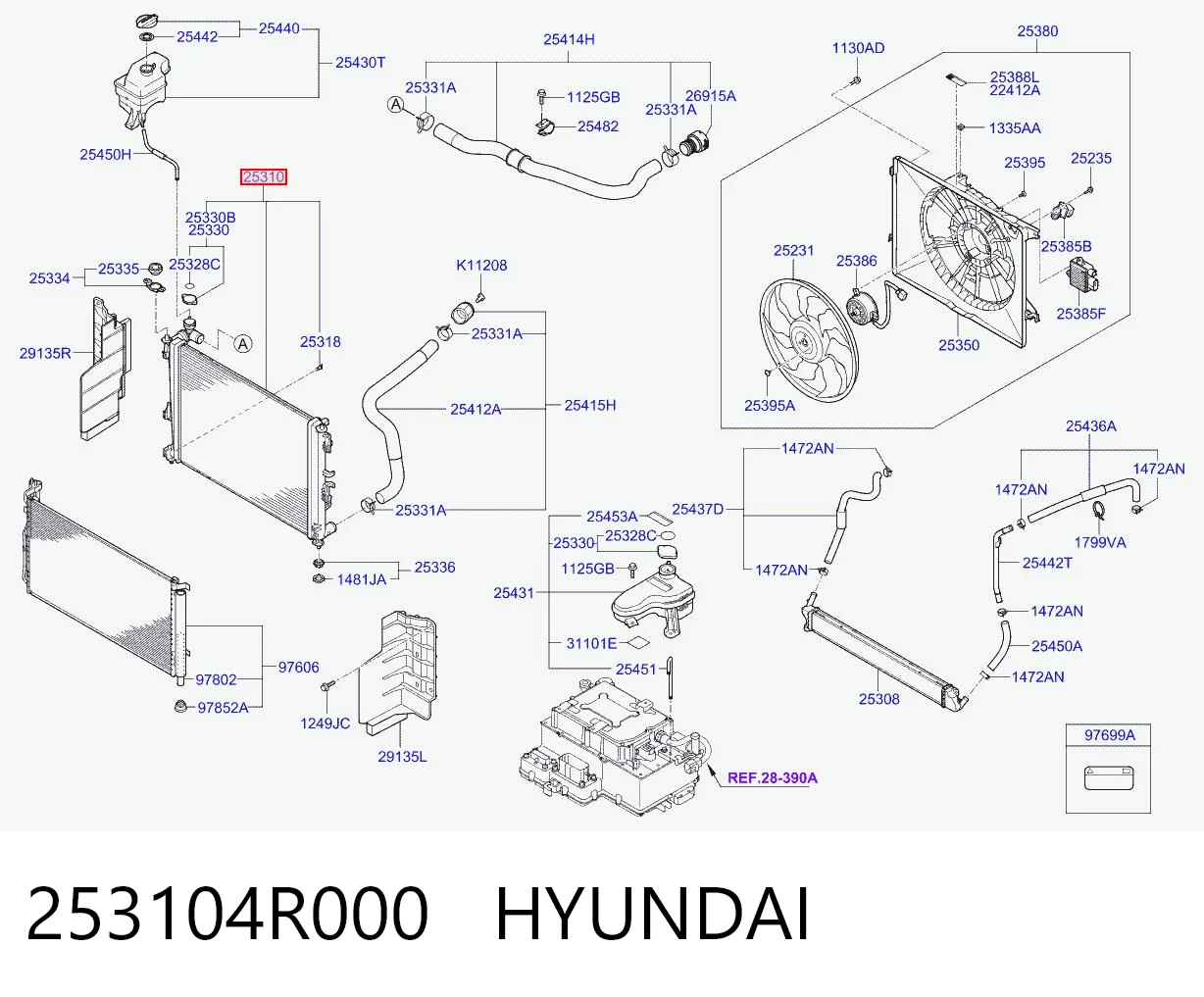 253104R000 Hyundai/Kia Chłodnica silnika