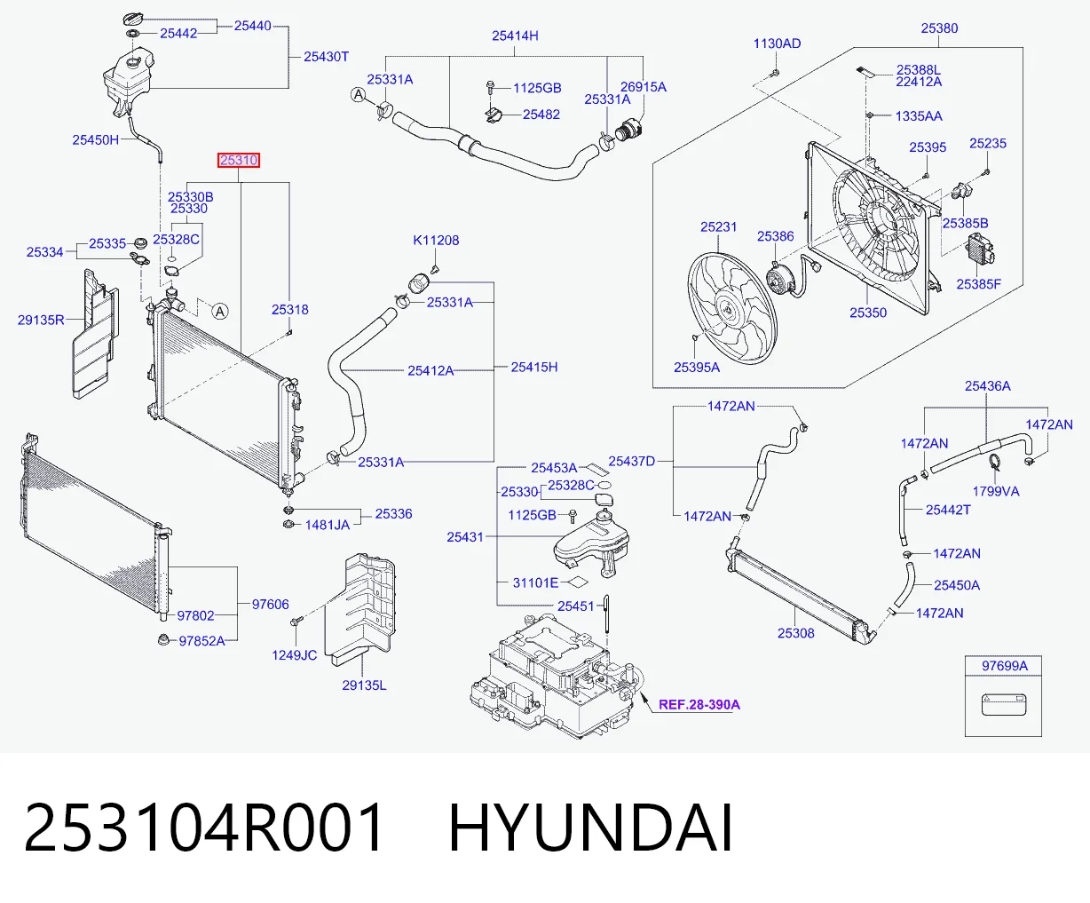 253104R001 Hyundai/Kia Chłodnica silnika