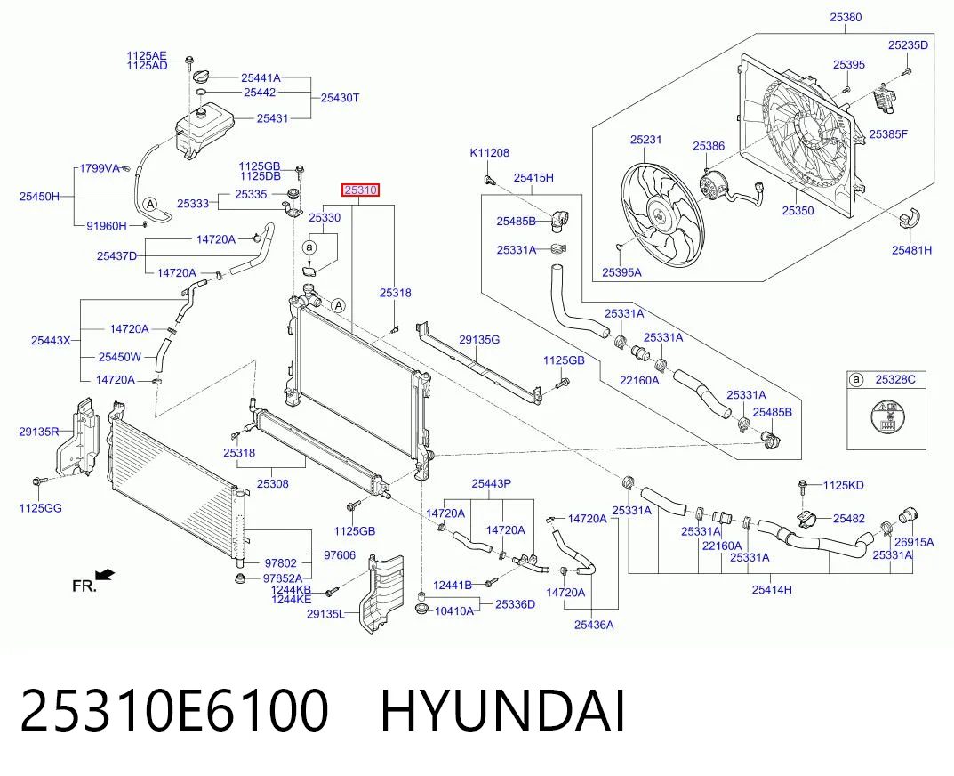 25310E6100 Hyundai/Kia Chłodnica silnika