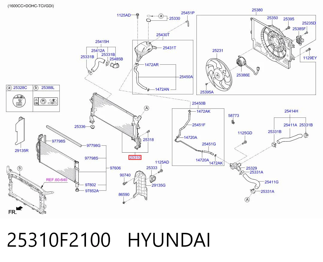 25310F2100 Hyundai/Kia Chłodnica silnika