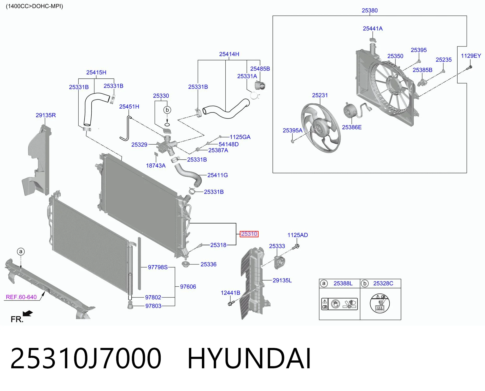25310J7000 Hyundai/Kia Chłodnica silnika