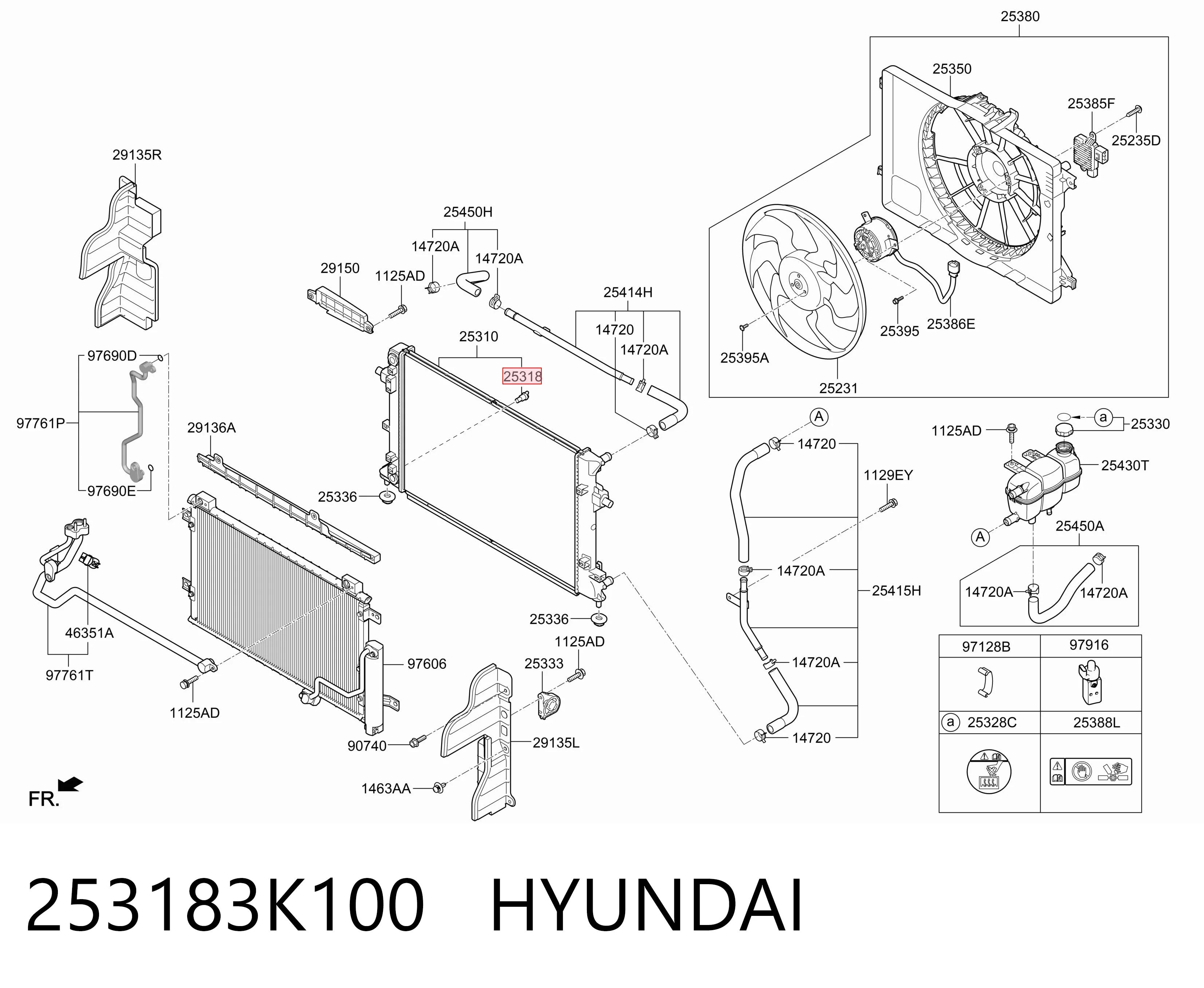 253183K100 Hyundai/Kia Pokrywa (korek) chłodnicy