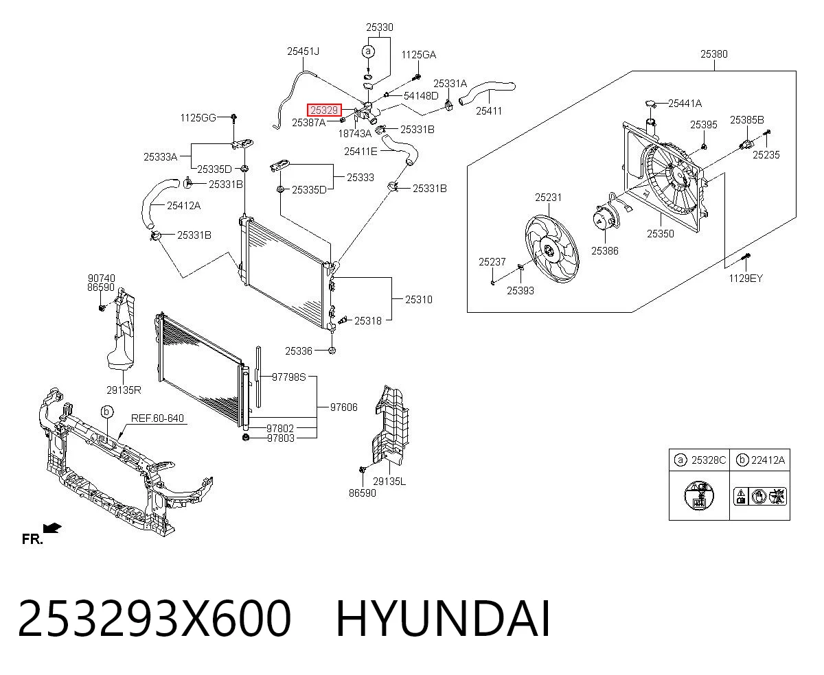 253293X600 Hyundai/Kia Przewód (króciec) układu chłodzenia