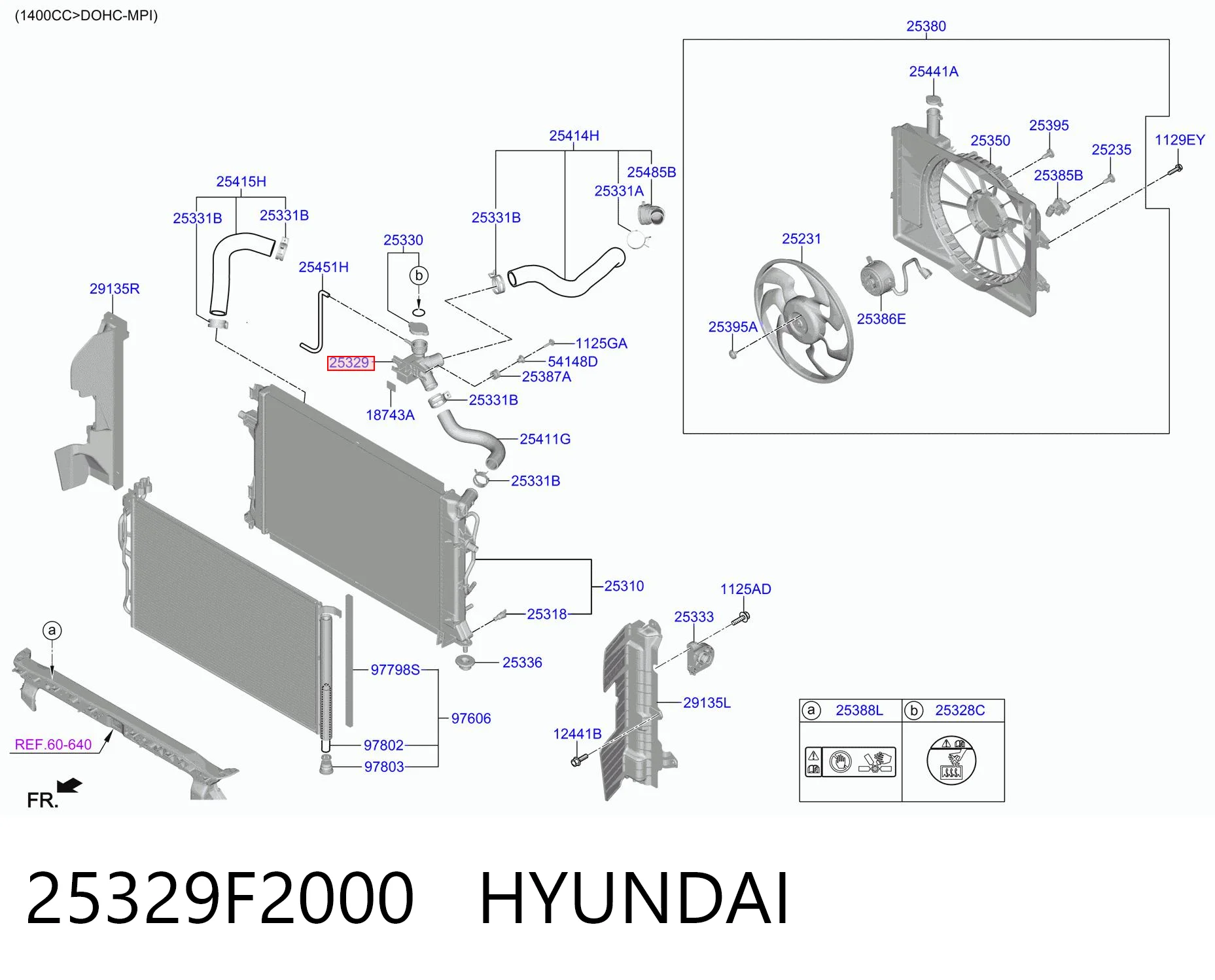25329F2000 Hyundai/Kia Przewód (króciec) układu chłodzenia