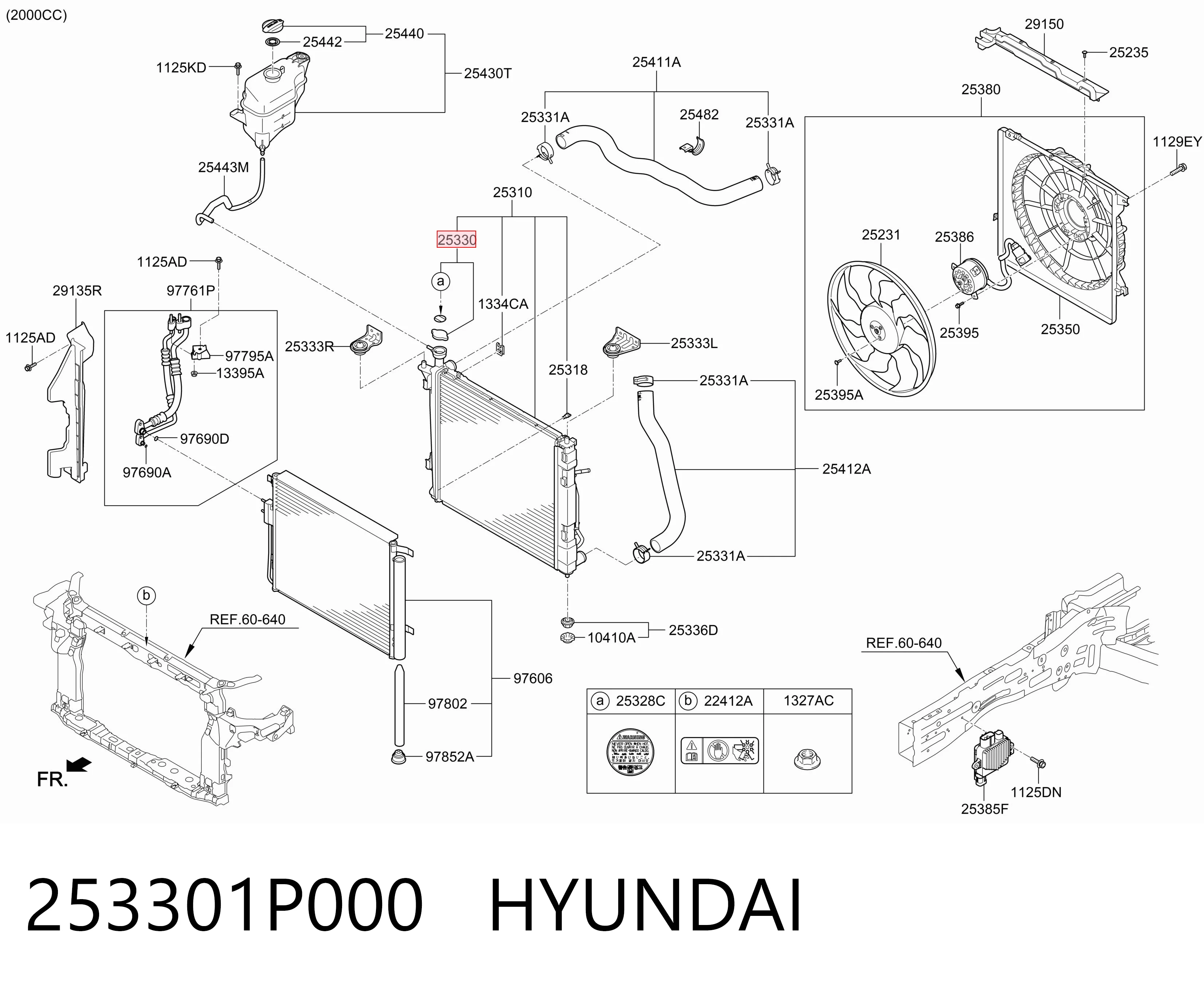 253301P000 Hyundai/Kia Pokrywa (korek) chłodnicy