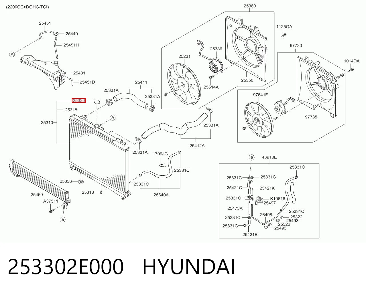 253302E000 Hyundai/Kia Pokrywa (korek) chłodnicy