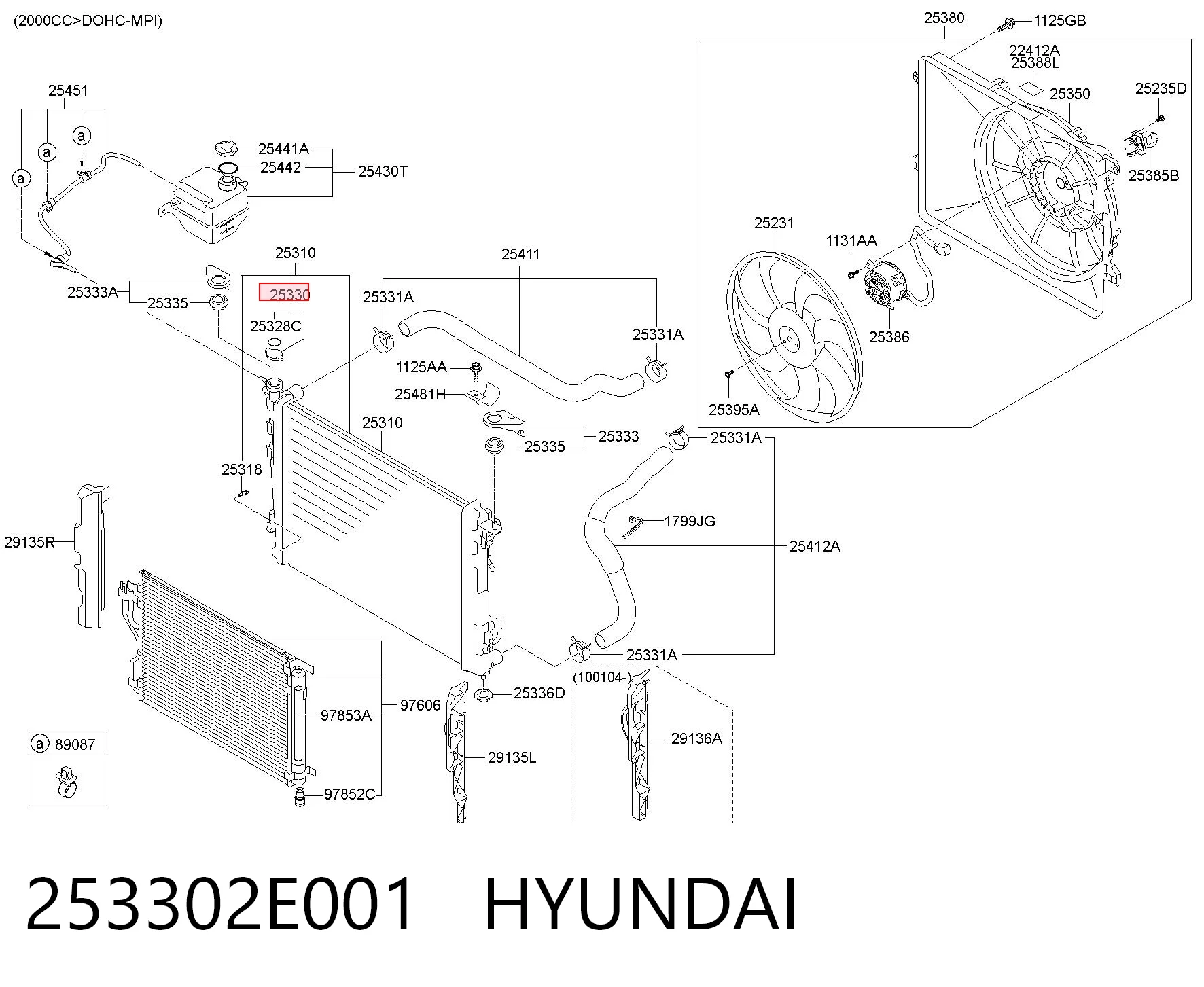 253302E001 Hyundai/Kia Pokrywa (korek) chłodnicy