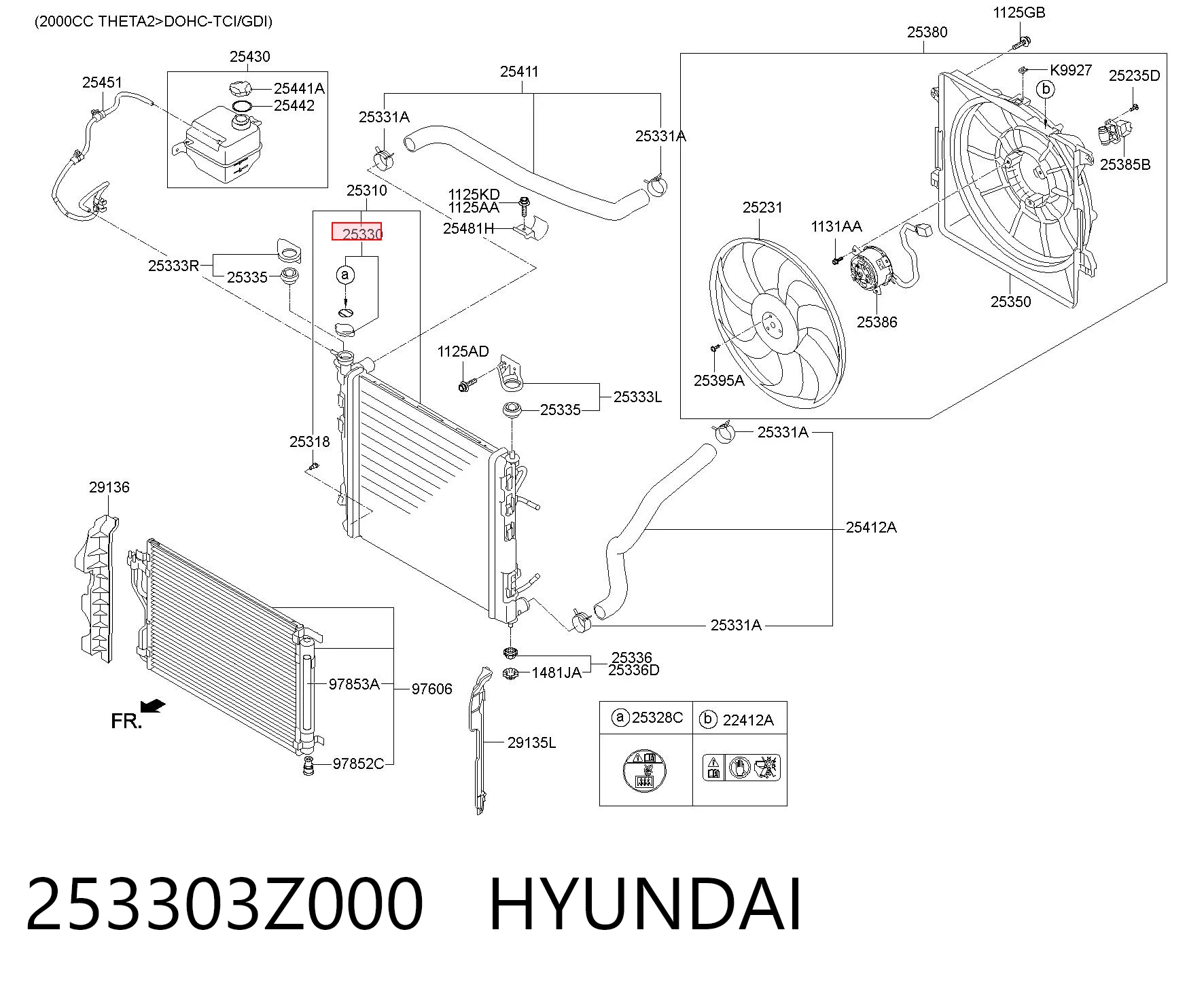 253303Z000 Hyundai/Kia Pokrywa (korek) chłodnicy