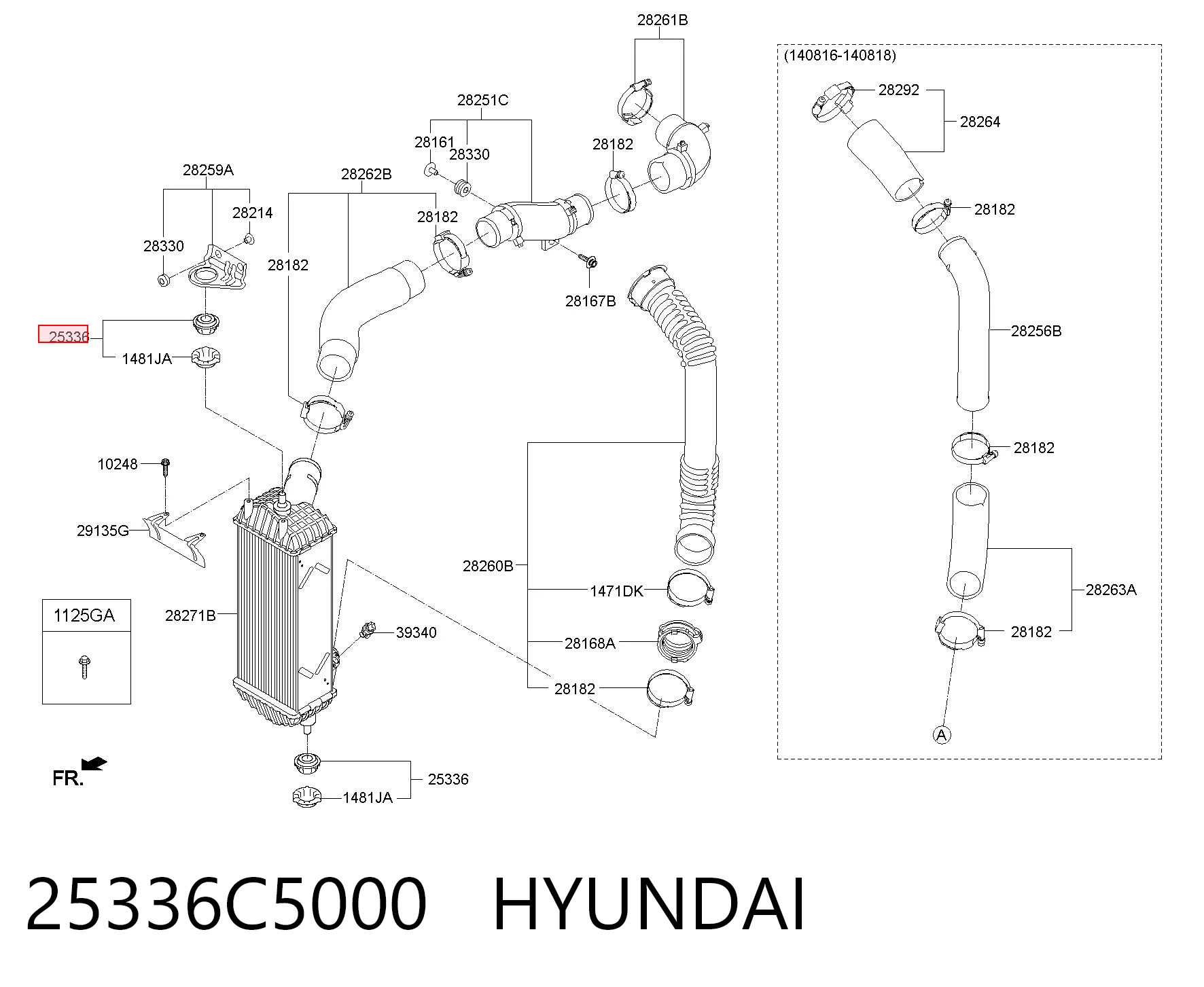 25336C5000 Hyundai/Kia Wspornik chłodnicy dolny