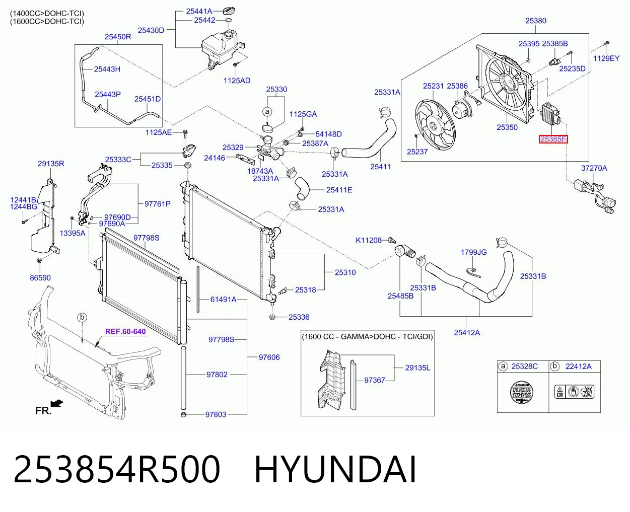 253854R500 Hyundai/Kia Regulator obrotów wentylatora (sterownik)