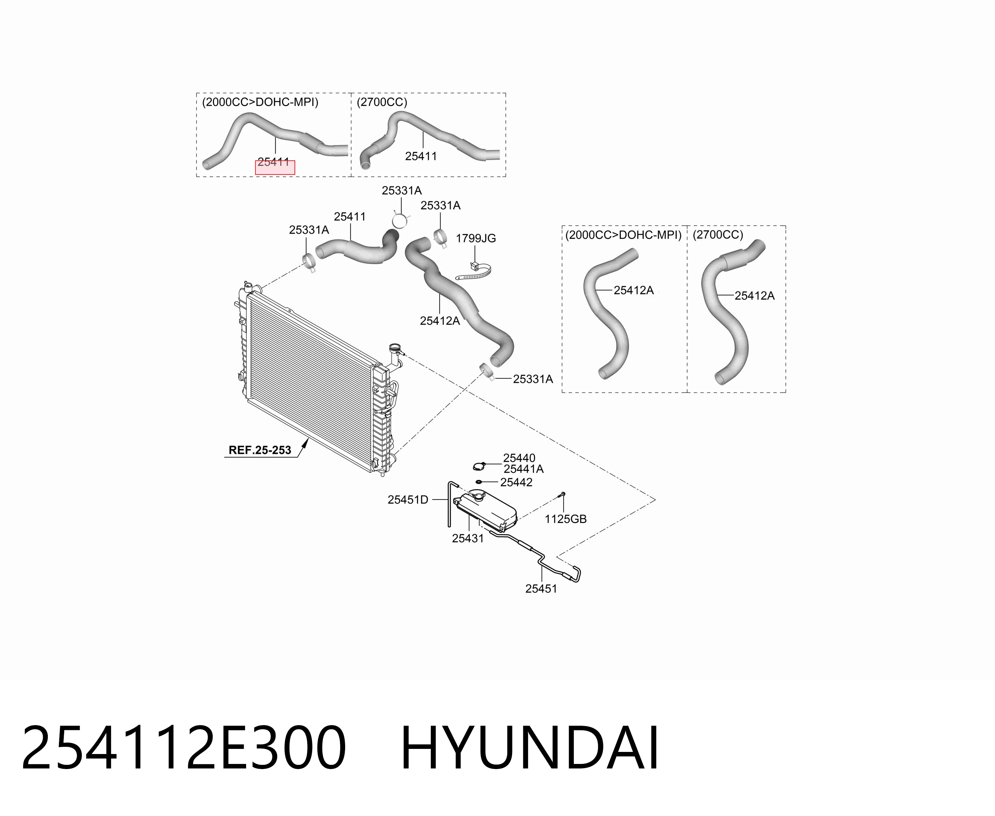  Przewód (króciec) chłodnicy górny Hyundai Tucson 1