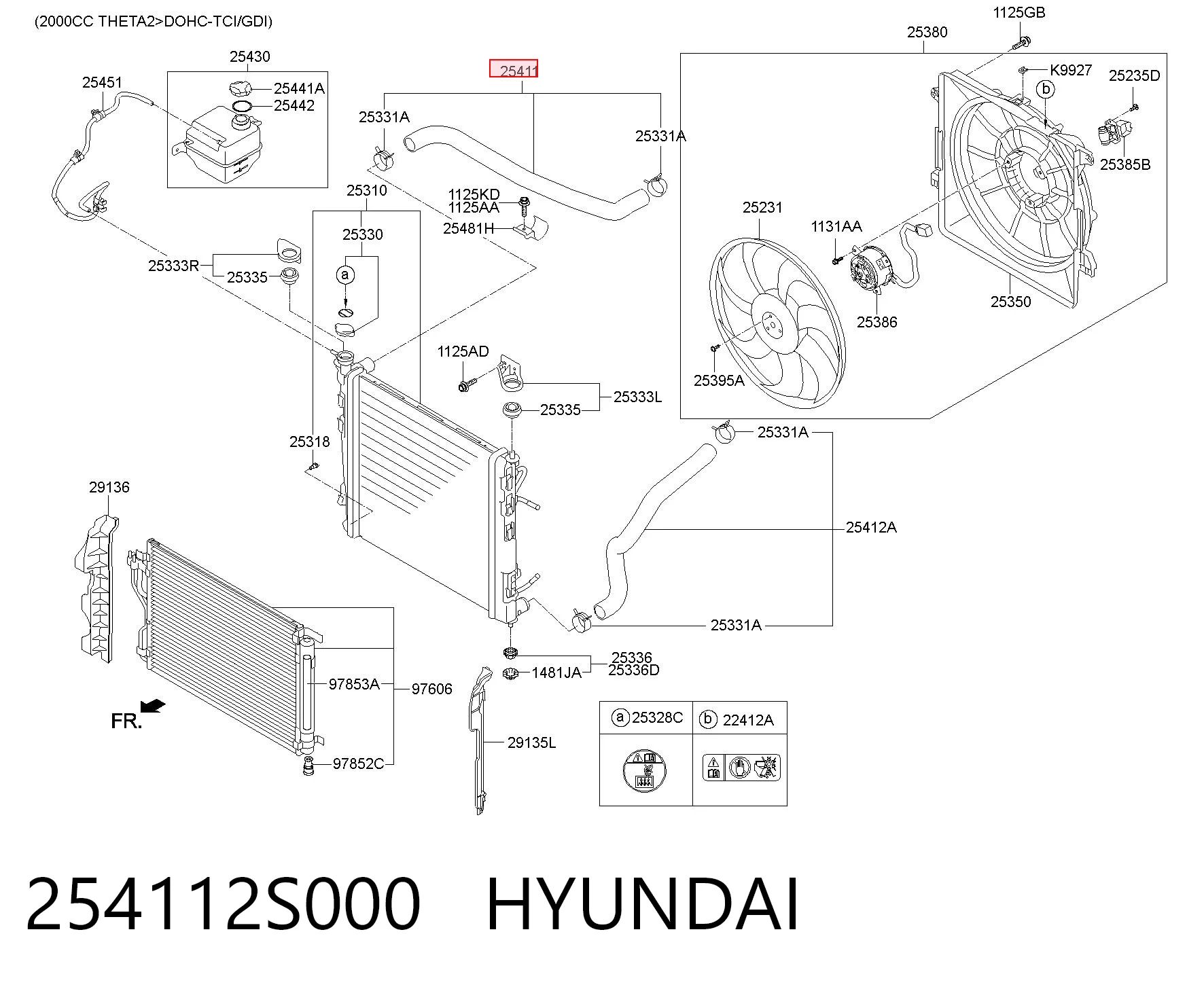 254112S000 Hyundai/Kia Przewód (króciec) chłodnicy górny
