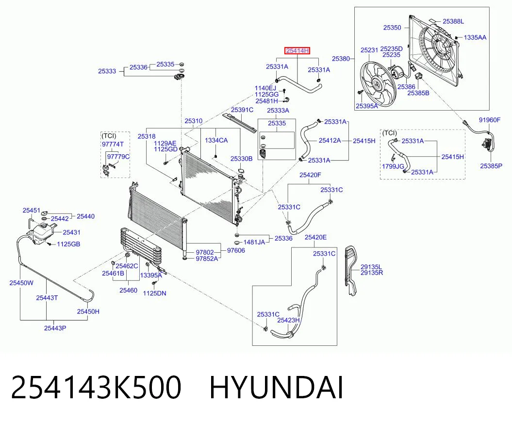 Do koszyka Przewód (króciec) chłodnicy górny Hyundai Sonata V NF