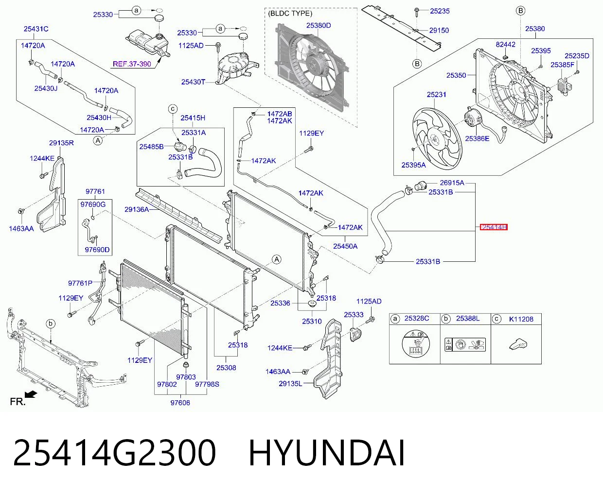 25414G2300 Hyundai/Kia Przewód (króciec) chłodnicy górny