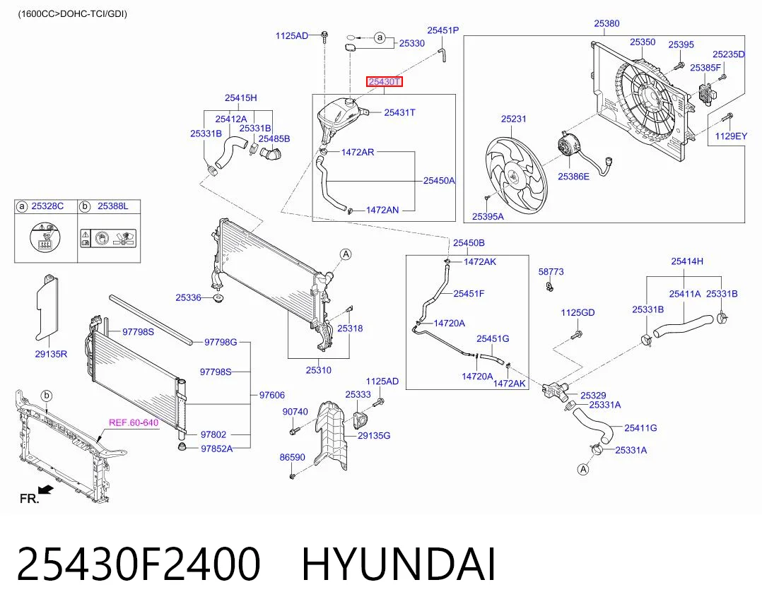 25430F2400 Hyundai/Kia Zbiorniczek wyrównawczy układu chłodzenia