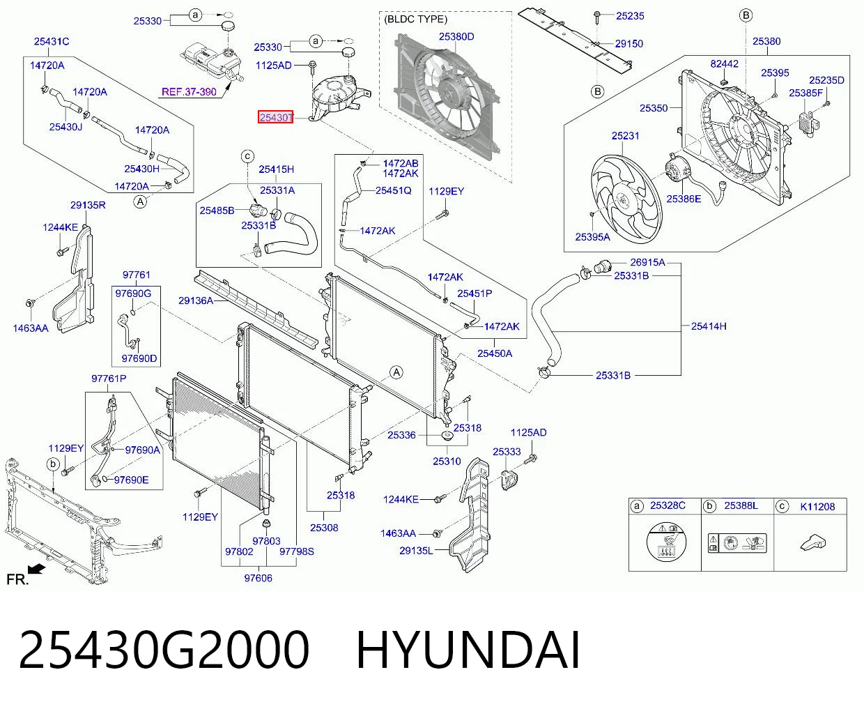 25430G2000 Hyundai/Kia Zbiorniczek wyrównawczy układu chłodzenia
