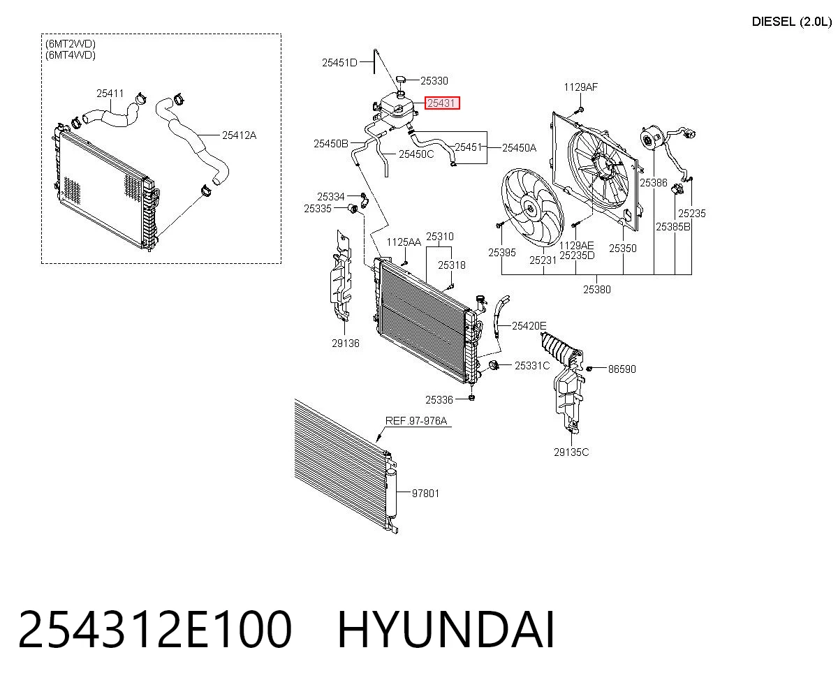 254312E100 Hyundai/Kia Zbiorniczek wyrównawczy układu chłodzenia