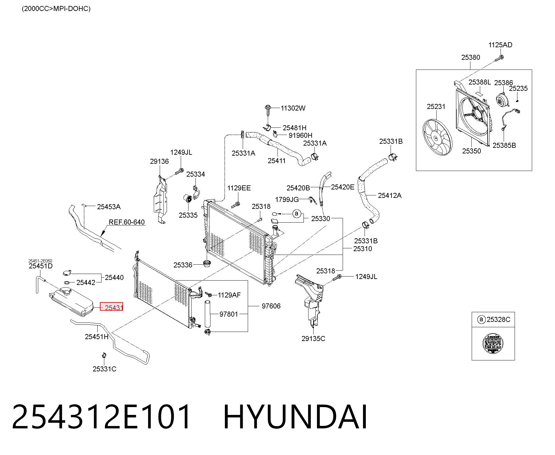 254312E101 Hyundai/Kia Zbiorniczek wyrównawczy układu chłodzenia