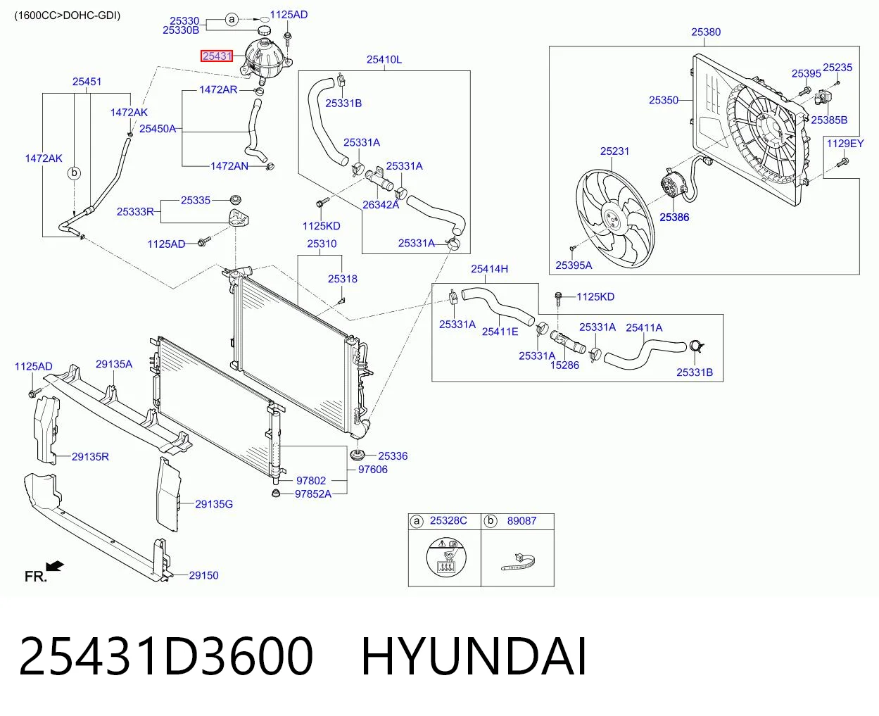 25431D3600 Hyundai/Kia Zbiorniczek wyrównawczy układu chłodzenia