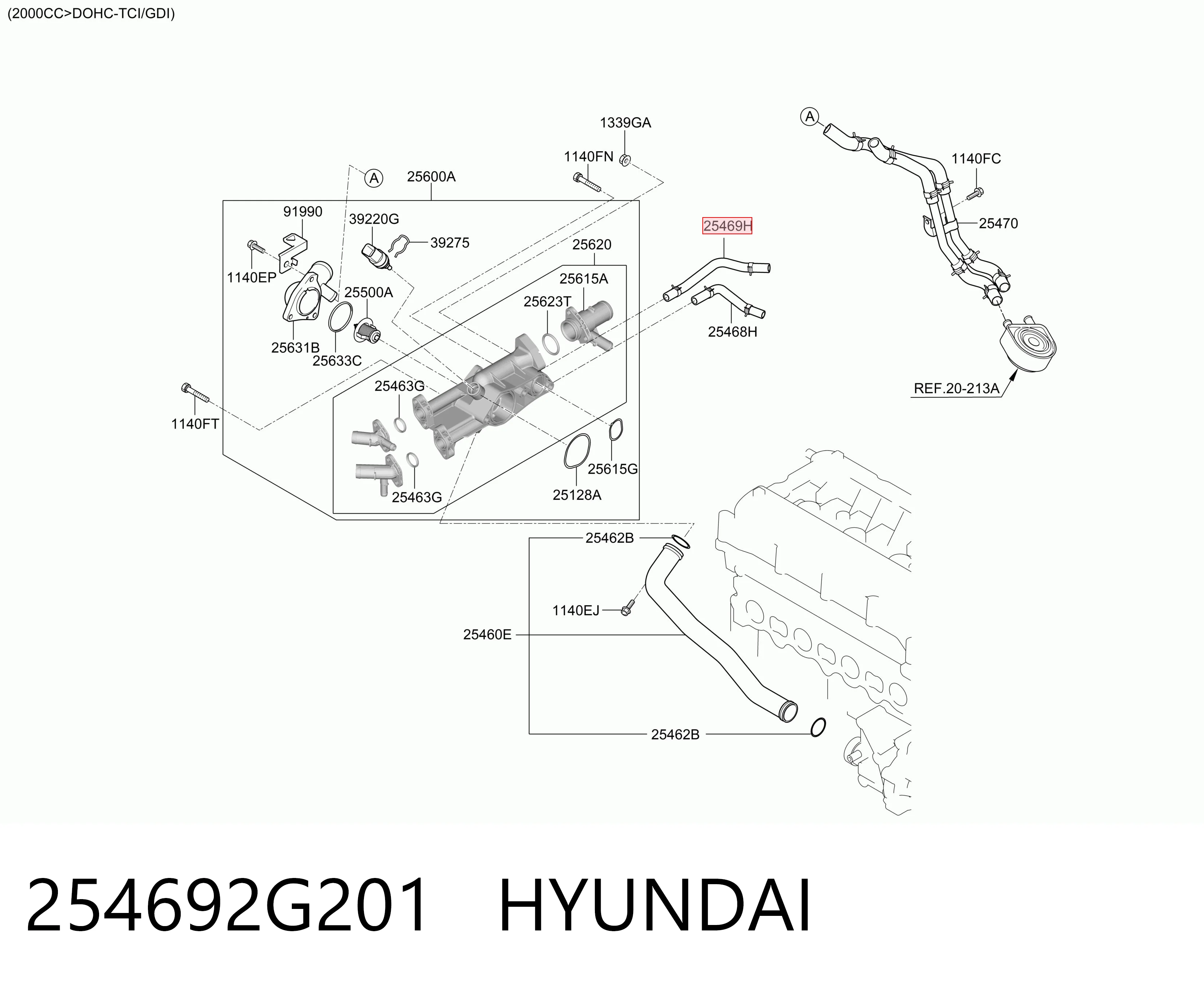 254692G201 Hyundai/Kia Przewód (króciec) układu chłodzenia