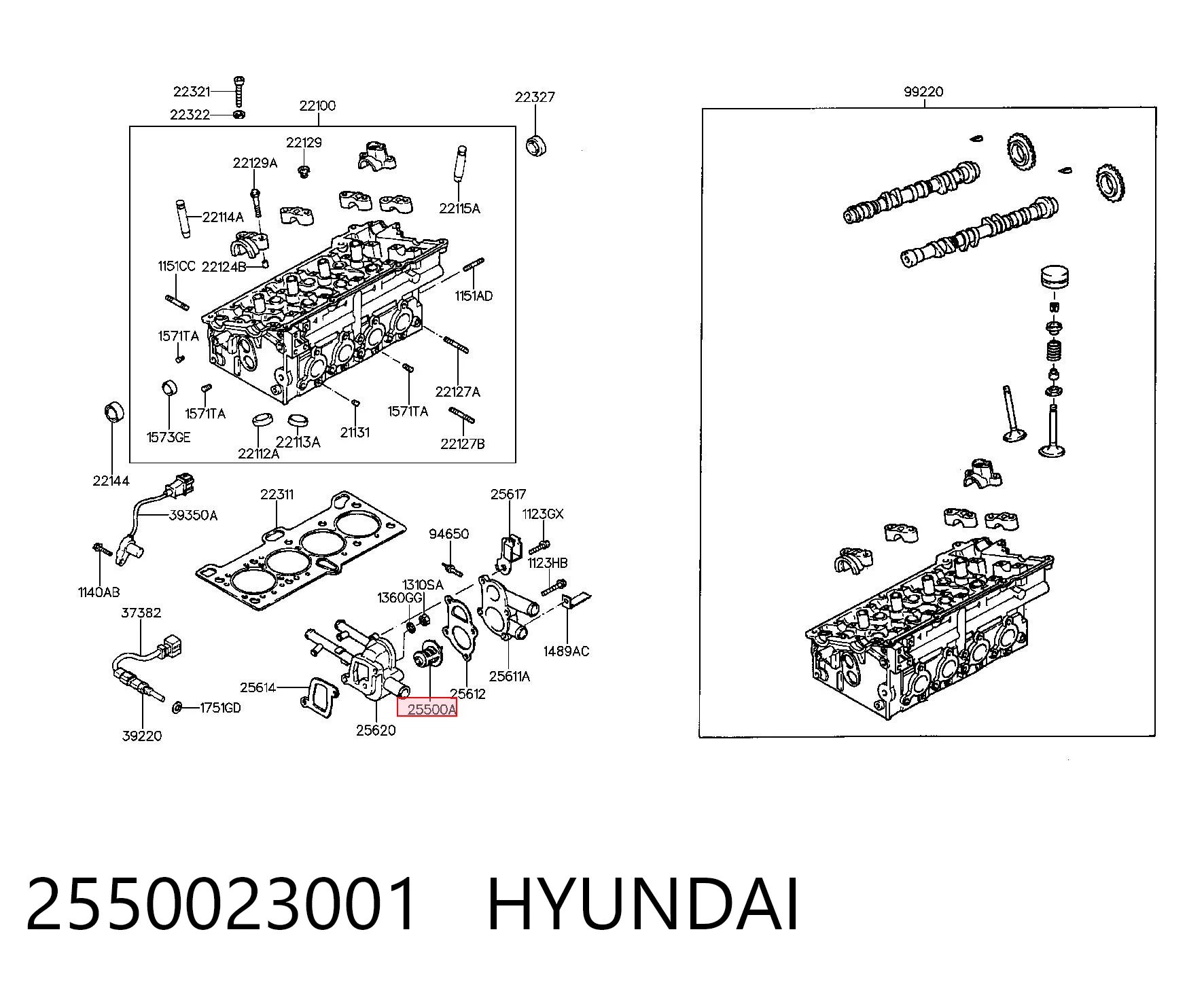 2550023001 Hyundai/Kia Termostat