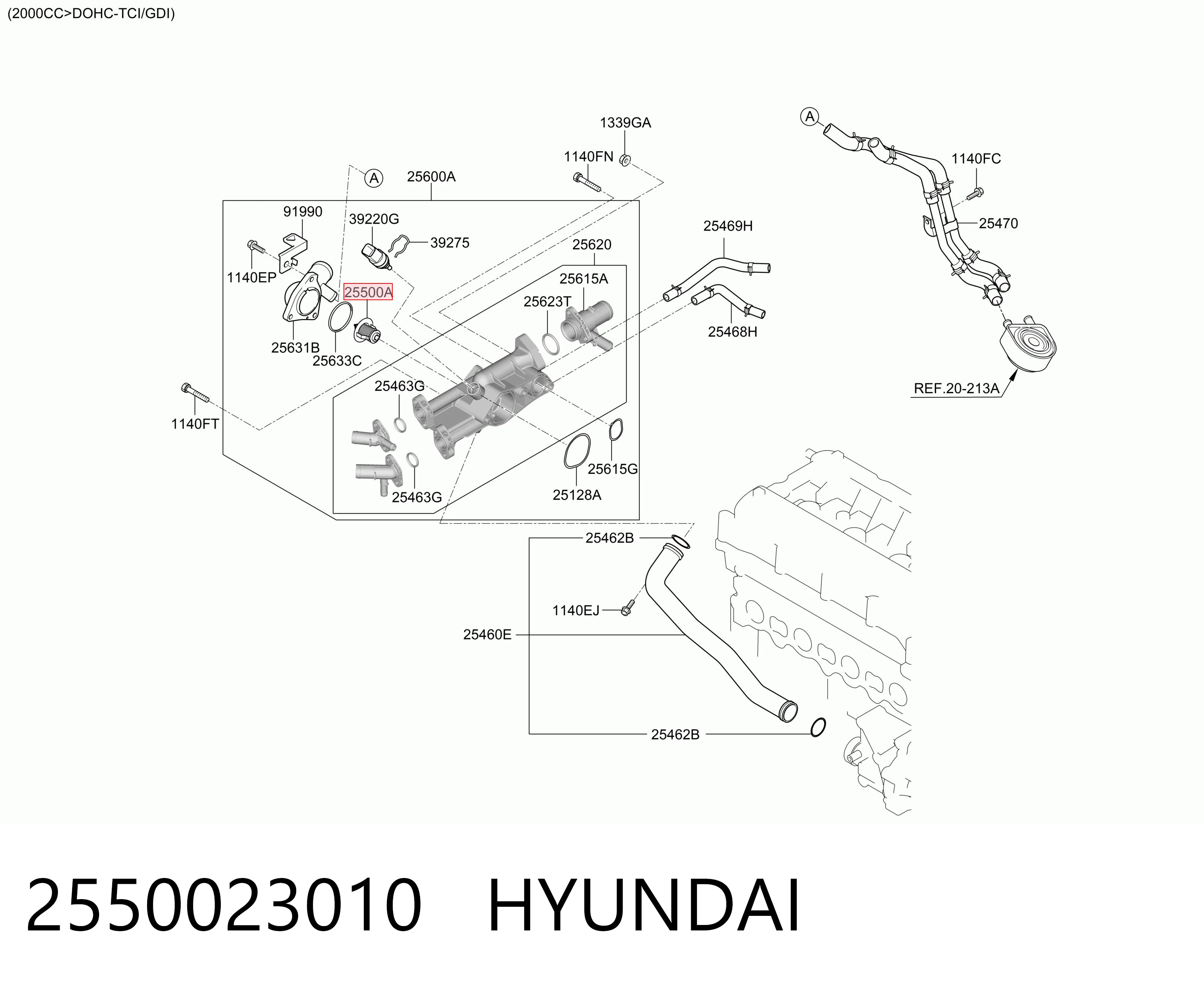 2550023010 Hyundai/Kia Termostat