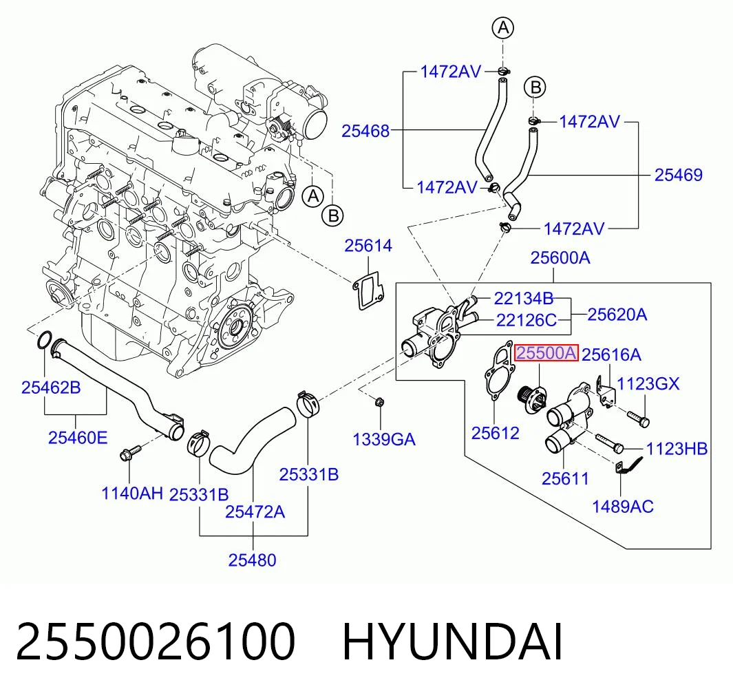 2550026100 Hyundai/Kia Termostat