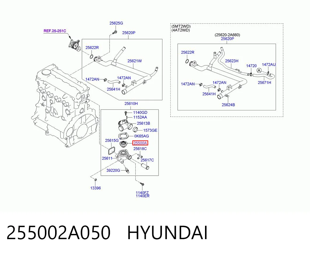 255002A050 Hyundai/Kia Termostat