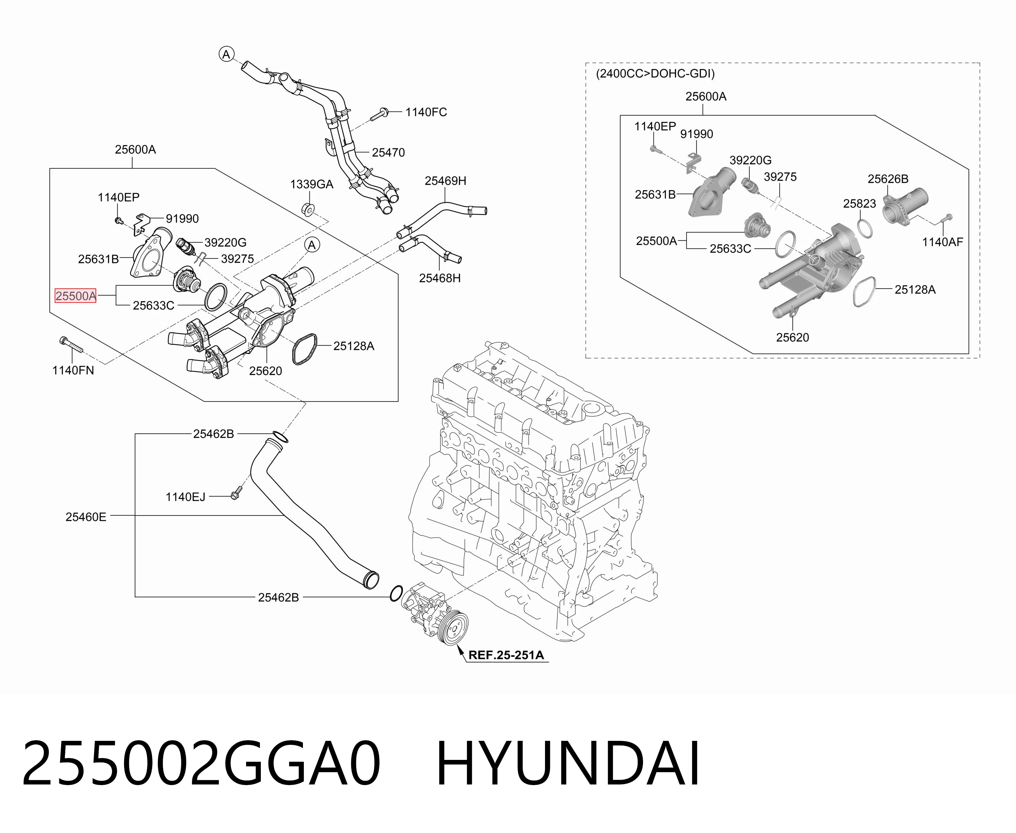 255002GGA0 Hyundai/Kia Termostat