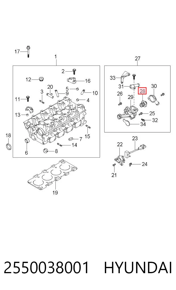 2550038001 Hyundai/Kia Termostat