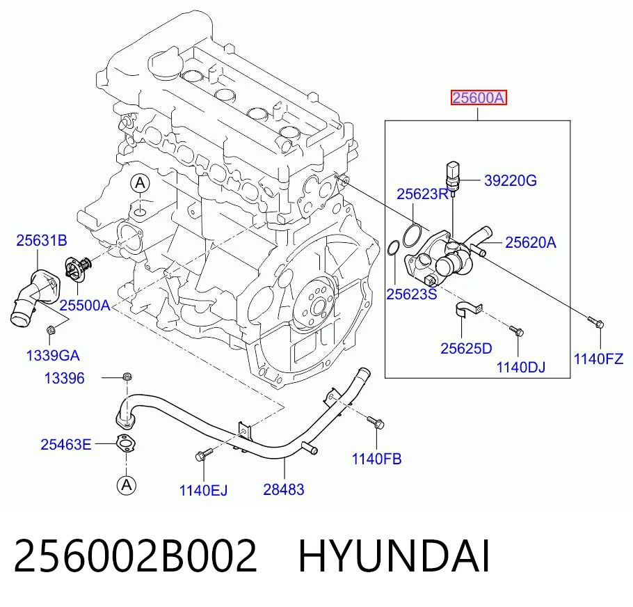 256002B002 Hyundai/Kia Obudowa termostatu