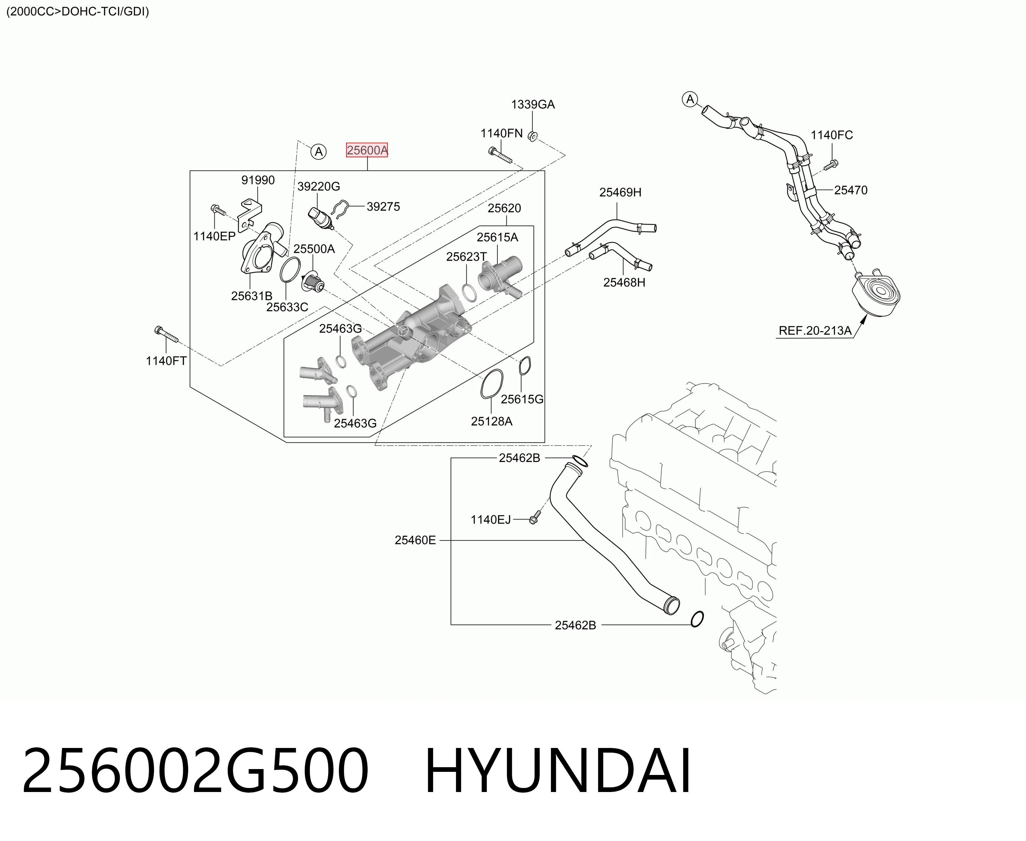 256002G500 Hyundai/Kia Obudowa termostatu