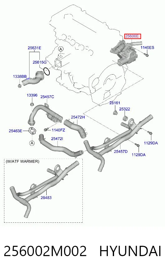 256002M002 Hyundai/Kia Obudowa termostatu