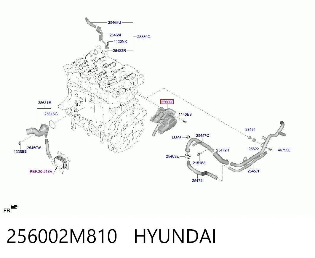 256002M810 Hyundai/Kia Obudowa termostatu