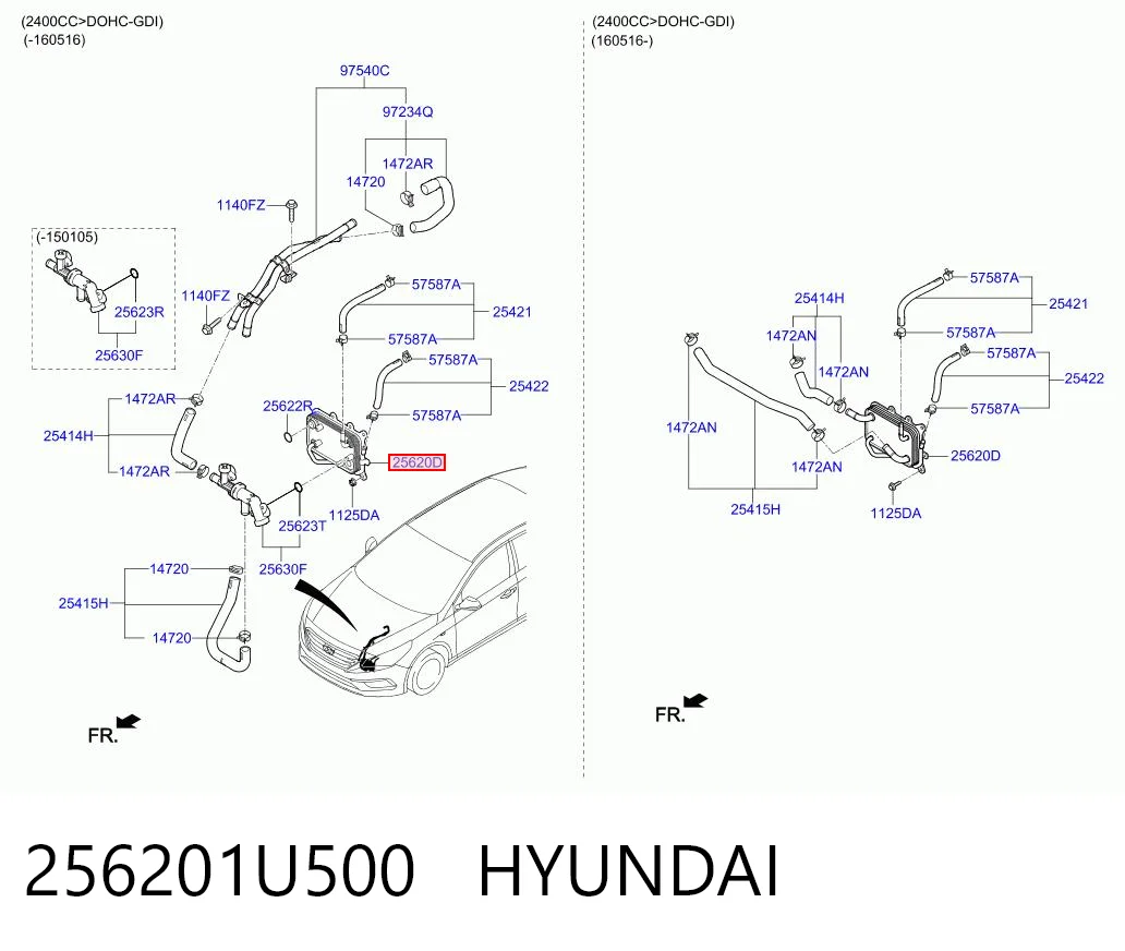 256201U500 Hyundai/Kia Chłodnica automatycznej/mechanicznej skrzyni biegów
