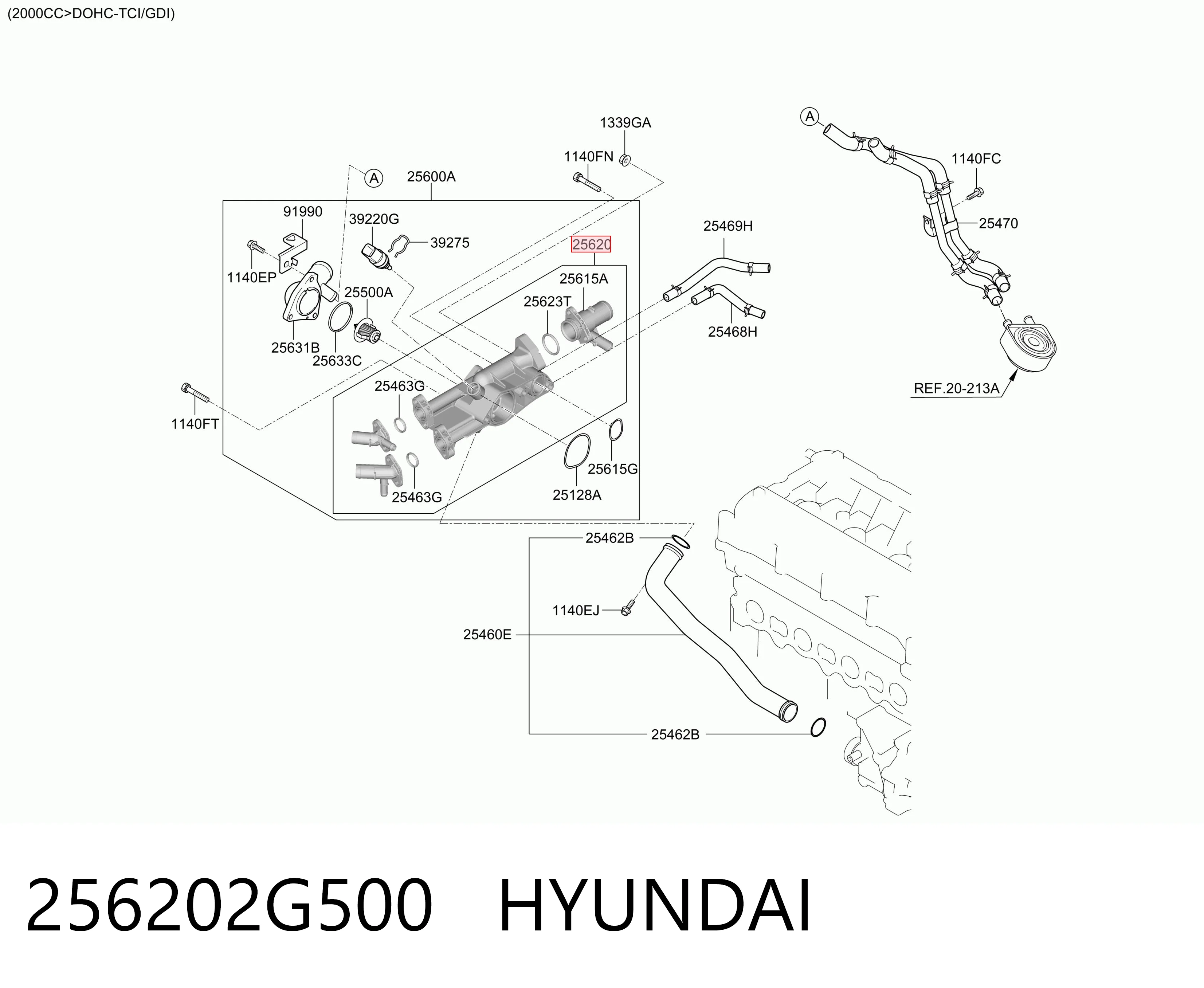 256202G500 Hyundai/Kia Obudowa termostatu