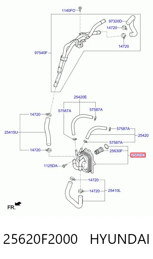 25620F2000 Hyundai/Kia Chłodnica automatycznej/mechanicznej skrzyni biegów