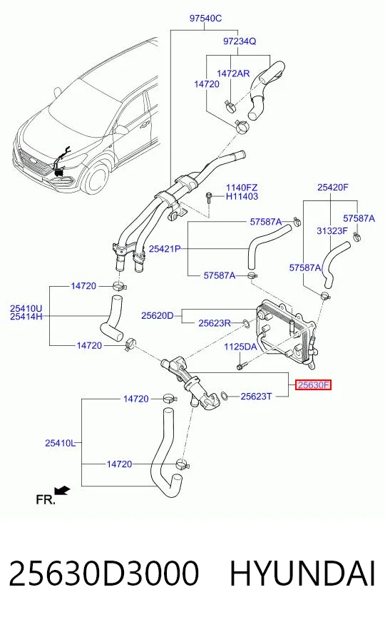 25630D3000 Hyundai/Kia Regulujący zawór chłodziwa