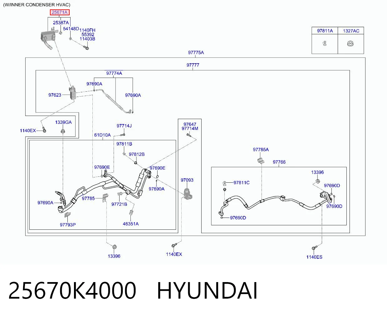 25670K4000 Hyundai/Kia Wymiennik ciepła systemu klimatyzacji