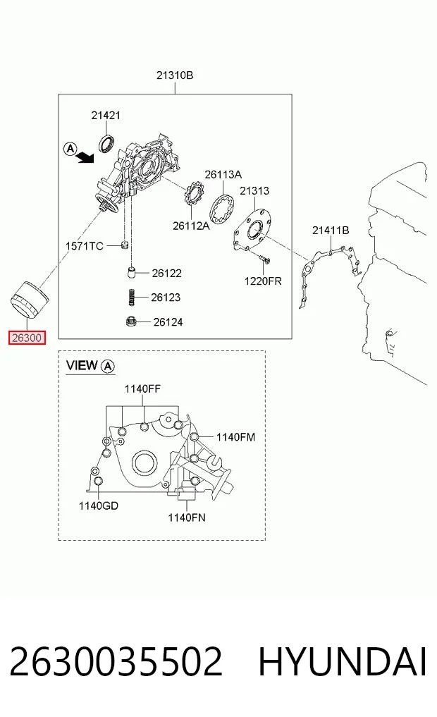 2630035502 Hyundai/Kia Filtr oleju