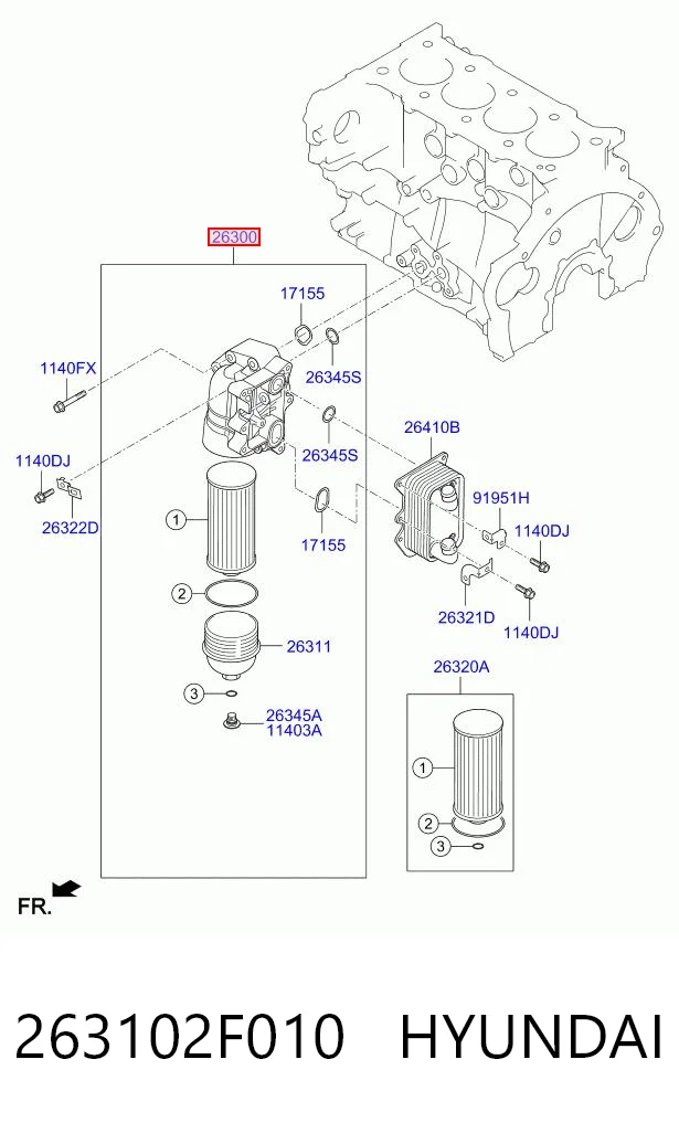 263102F010 Hyundai/Kia Filtr oleju
