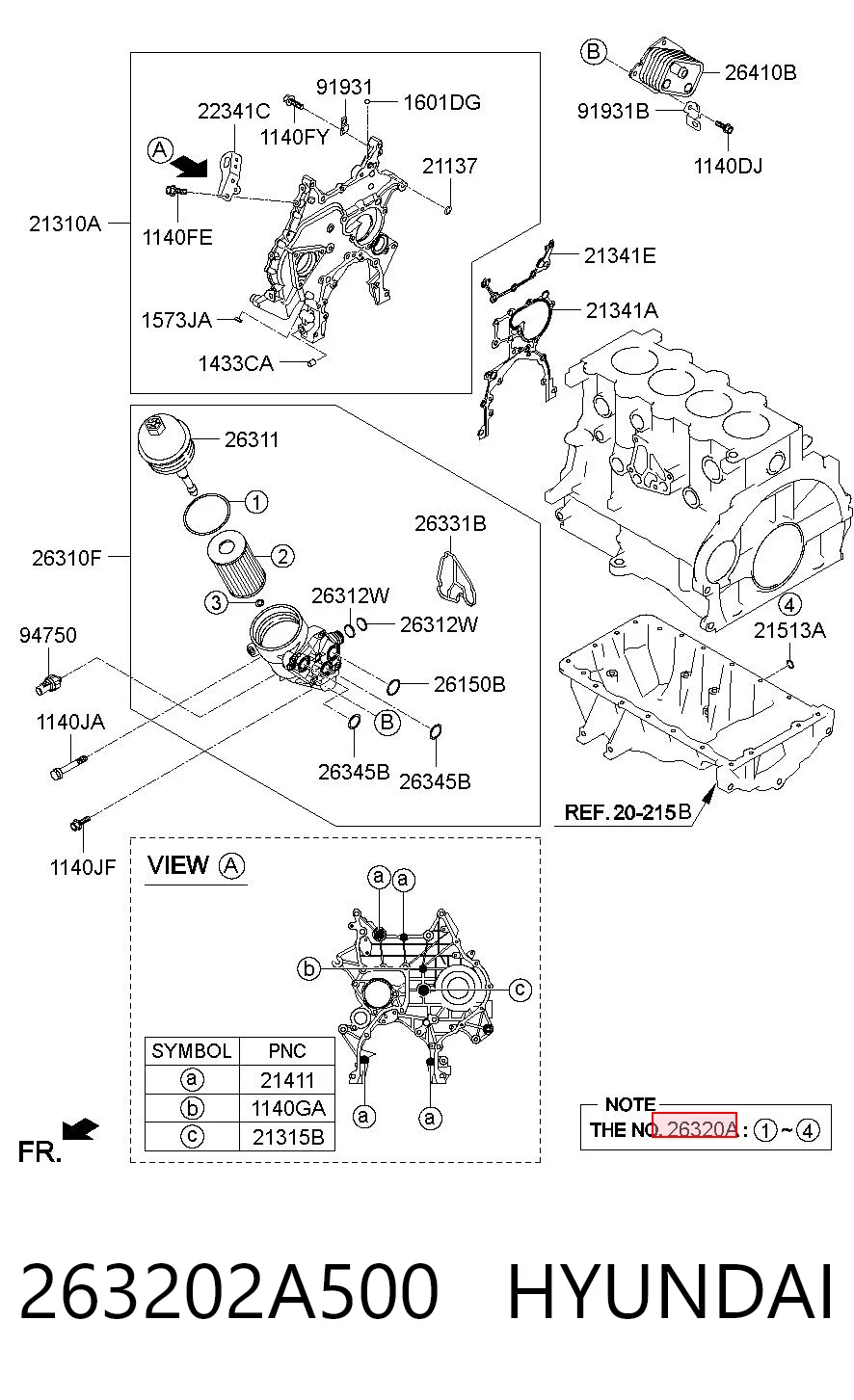 263202A500 Hyundai/Kia Filtr oleju