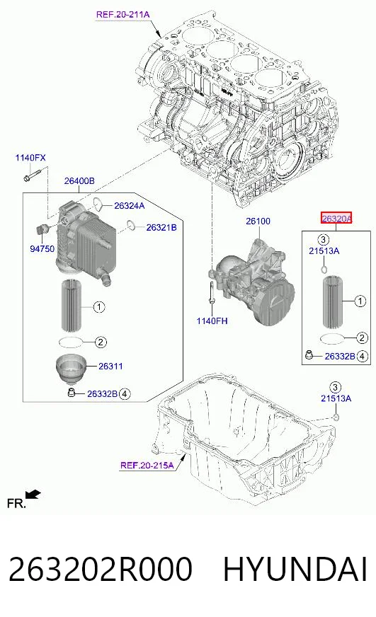 263202R000 Hyundai/Kia Filtr oleju