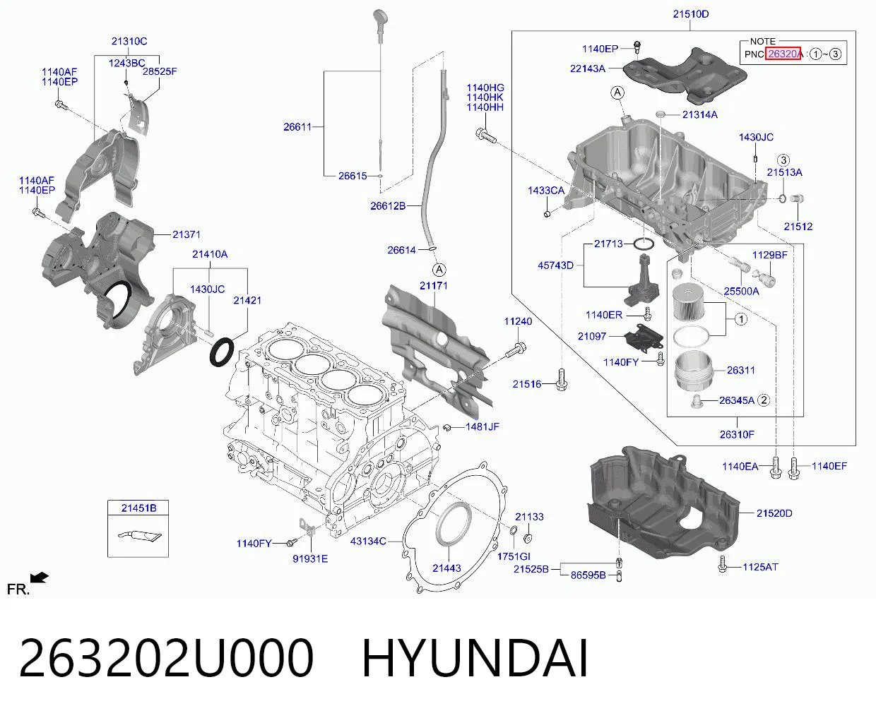 263202U000 Hyundai/Kia Filtr oleju