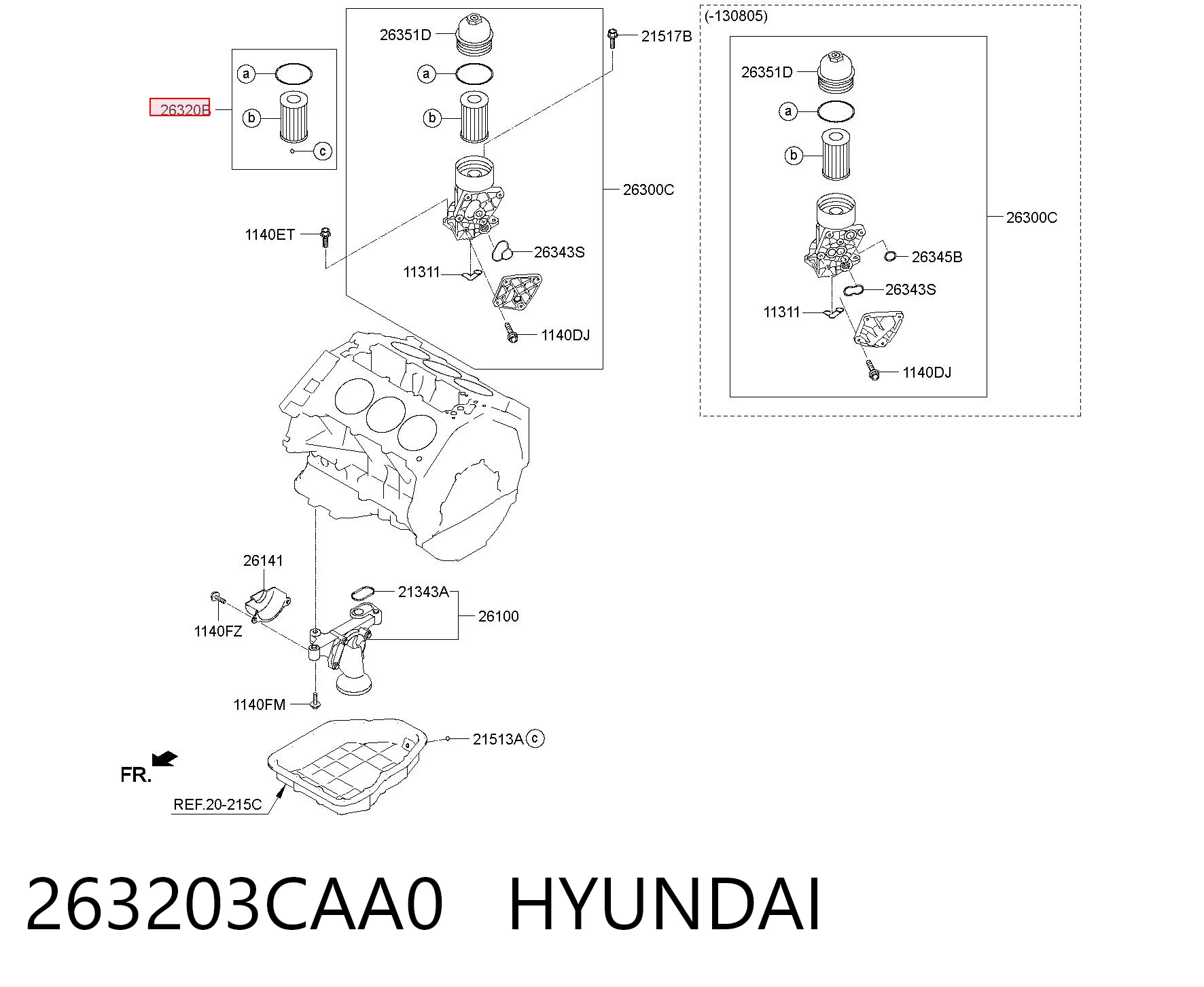 263203CAA0 Hyundai/Kia Filtr oleju