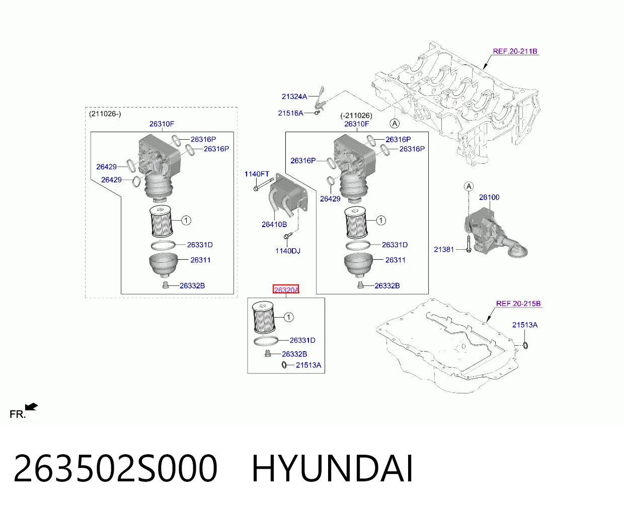 263502S000 Hyundai/Kia Filtr oleju