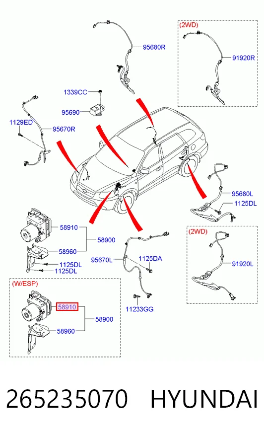 Sterownik ABS  hydrauliczny do Hyundai Santa Fe II CM