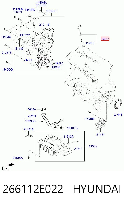 266112E022 Hyundai/Kia Bagnet poziomu oleju w silniku