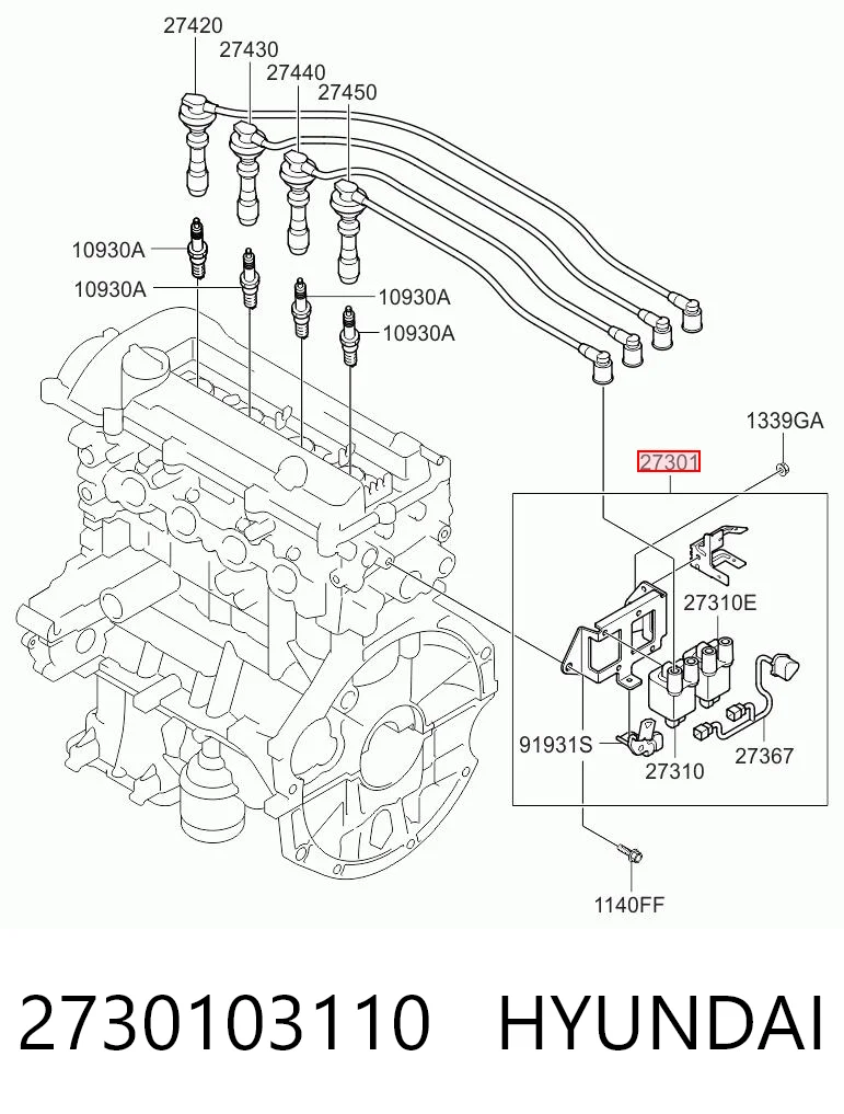 2730103110 Hyundai/Kia Cewka zapłonowa